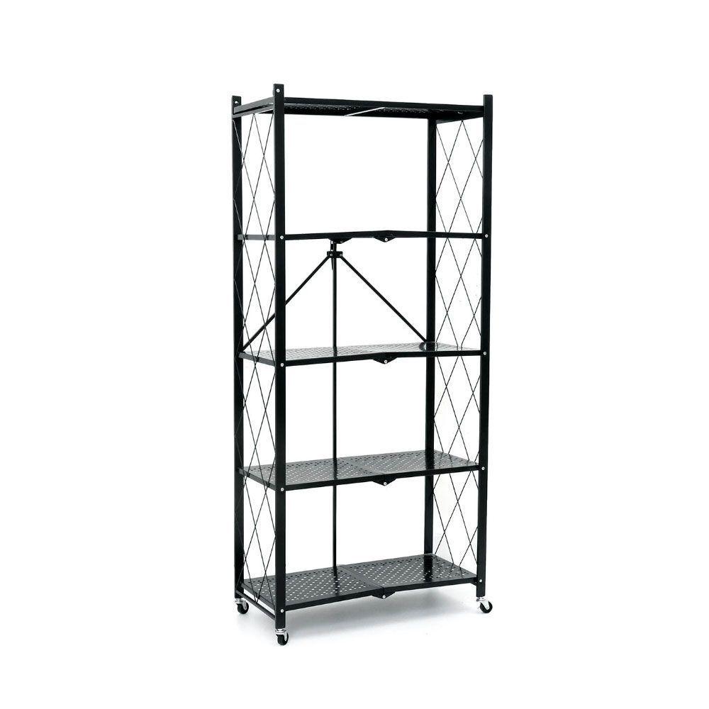 Estante Plegable Multiuso Metal 5 Niveles Ruedas-0