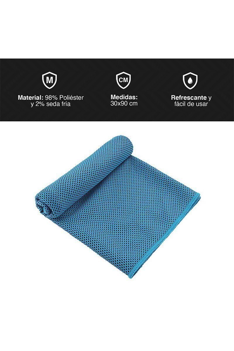 Toalla Refrescante con Botella de Plástico Celeste-2