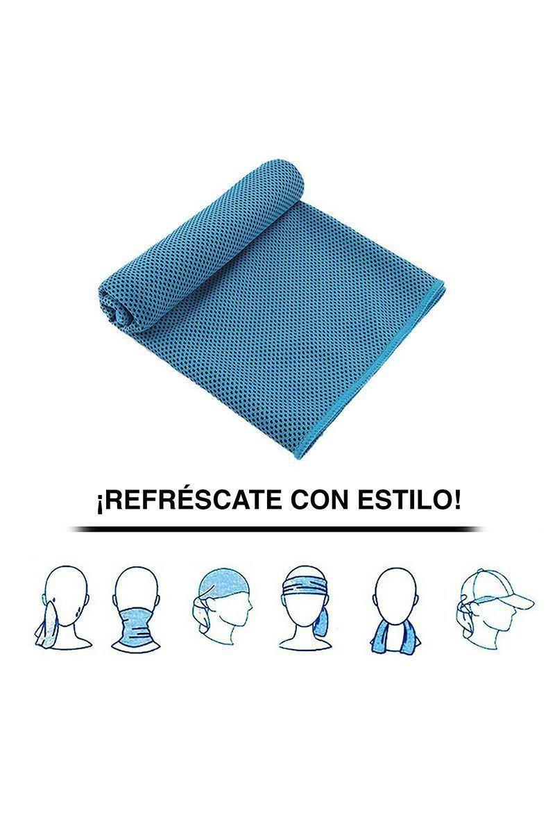 Toalla Refrescante con Botella de Plástico Celeste-4