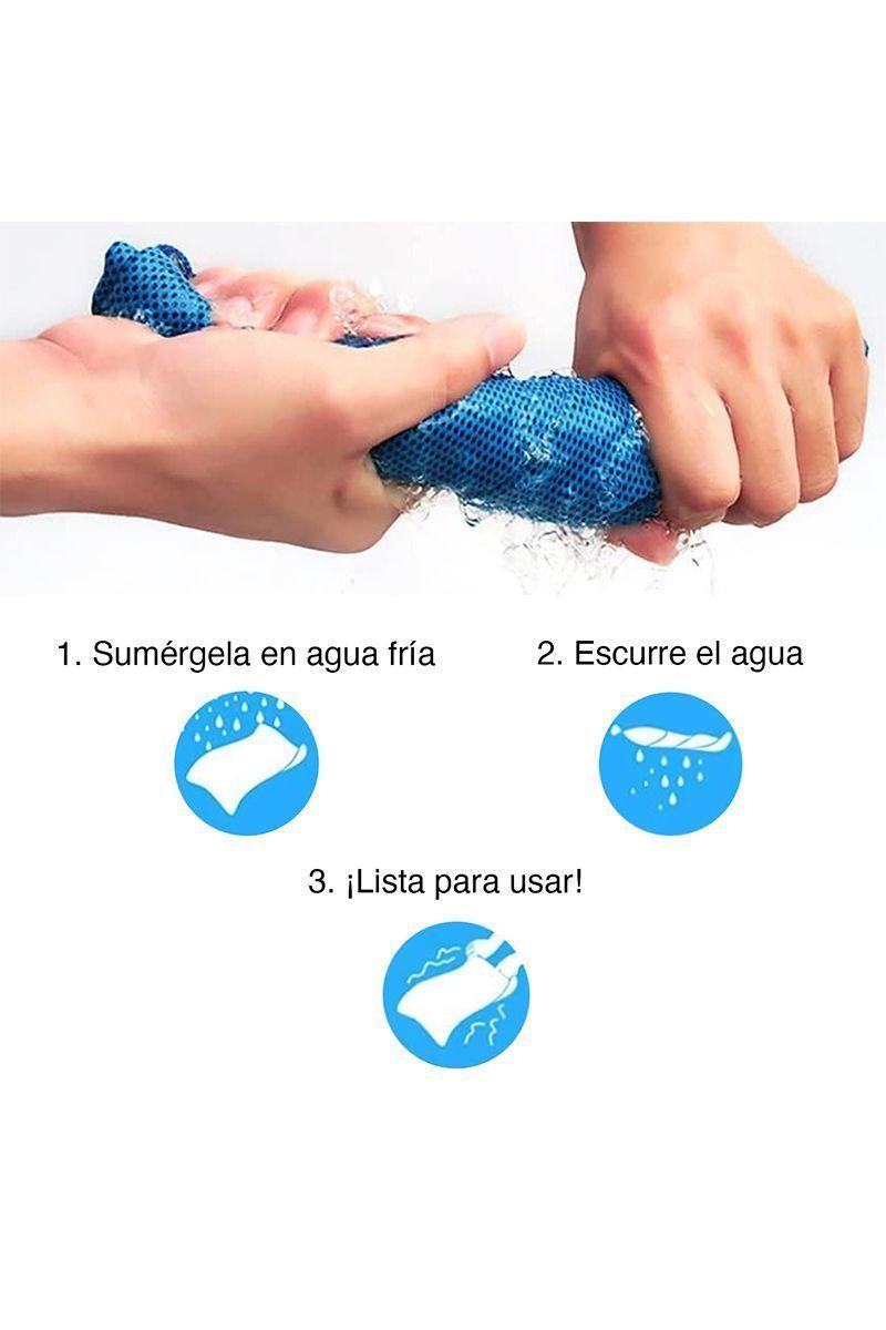 Toalla Refrescante con Botella de Plástico Celeste-3