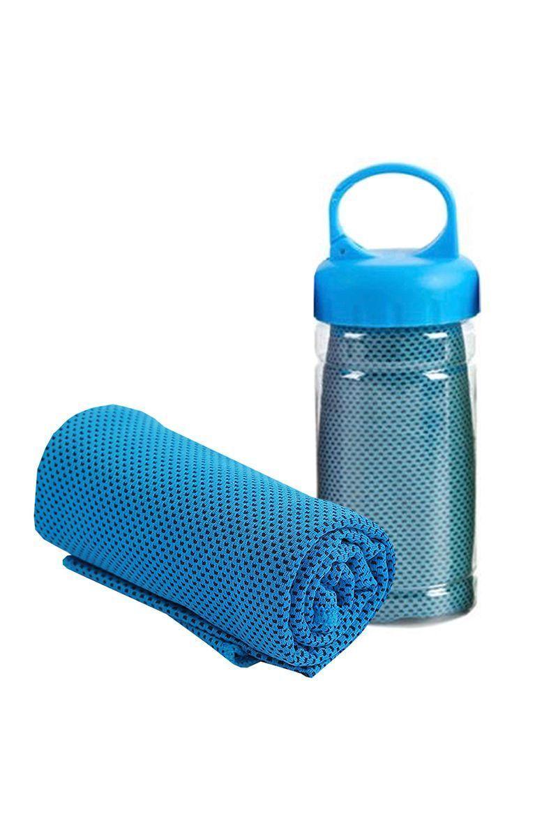 Toalla Refrescante con Botella de Plástico Celeste-0