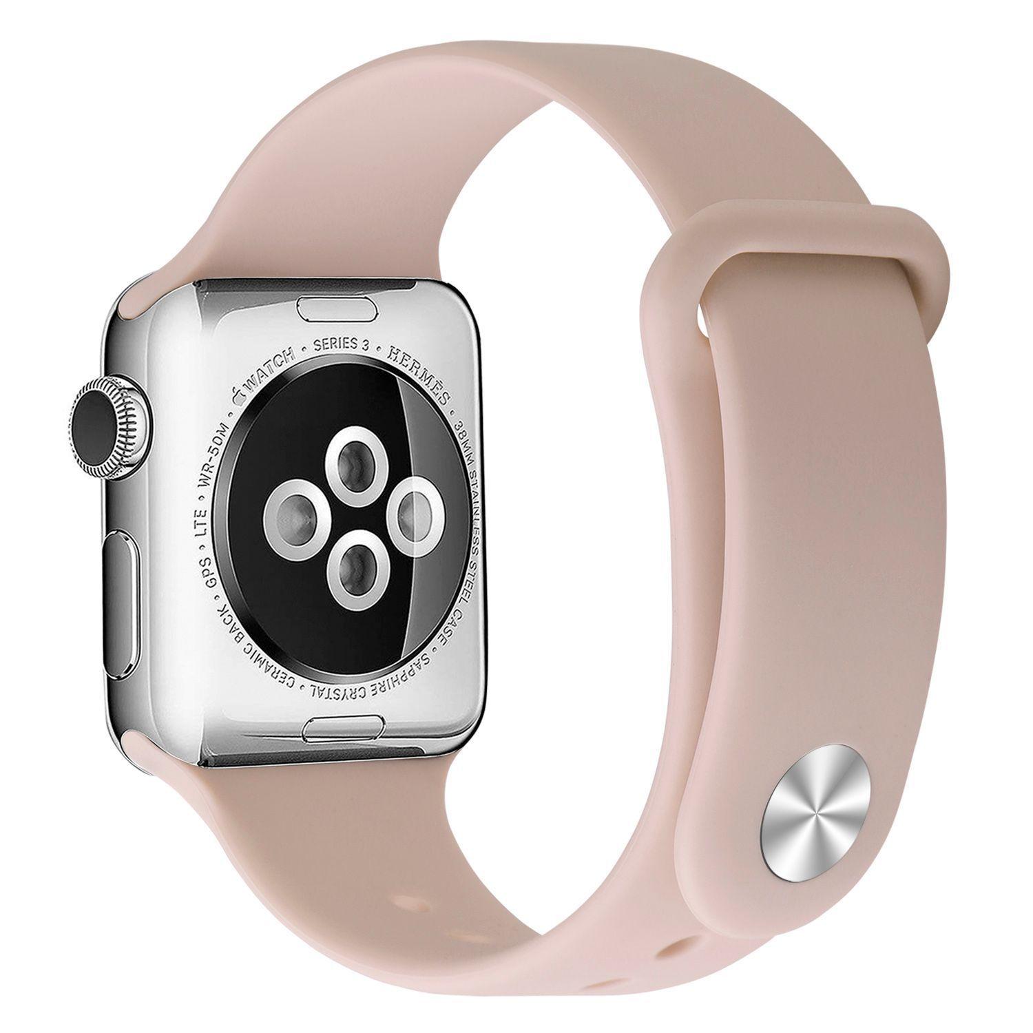 Correa Boton Compatible Iwatch Apple Watch Rosado Claro 42-44-45MM-0
