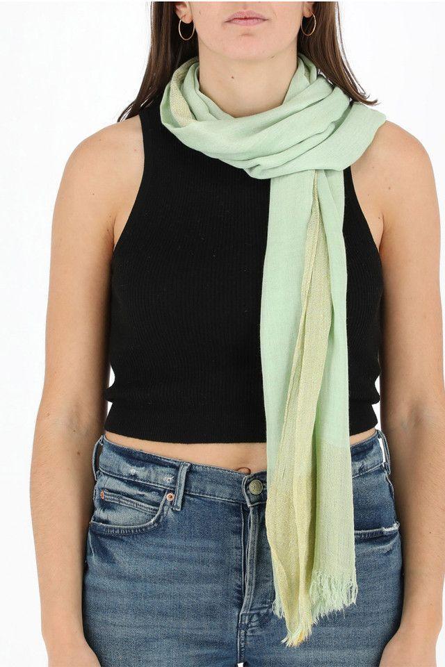 Pañuelo Liso Verde Organic Nature Borde Lurex Humana-2