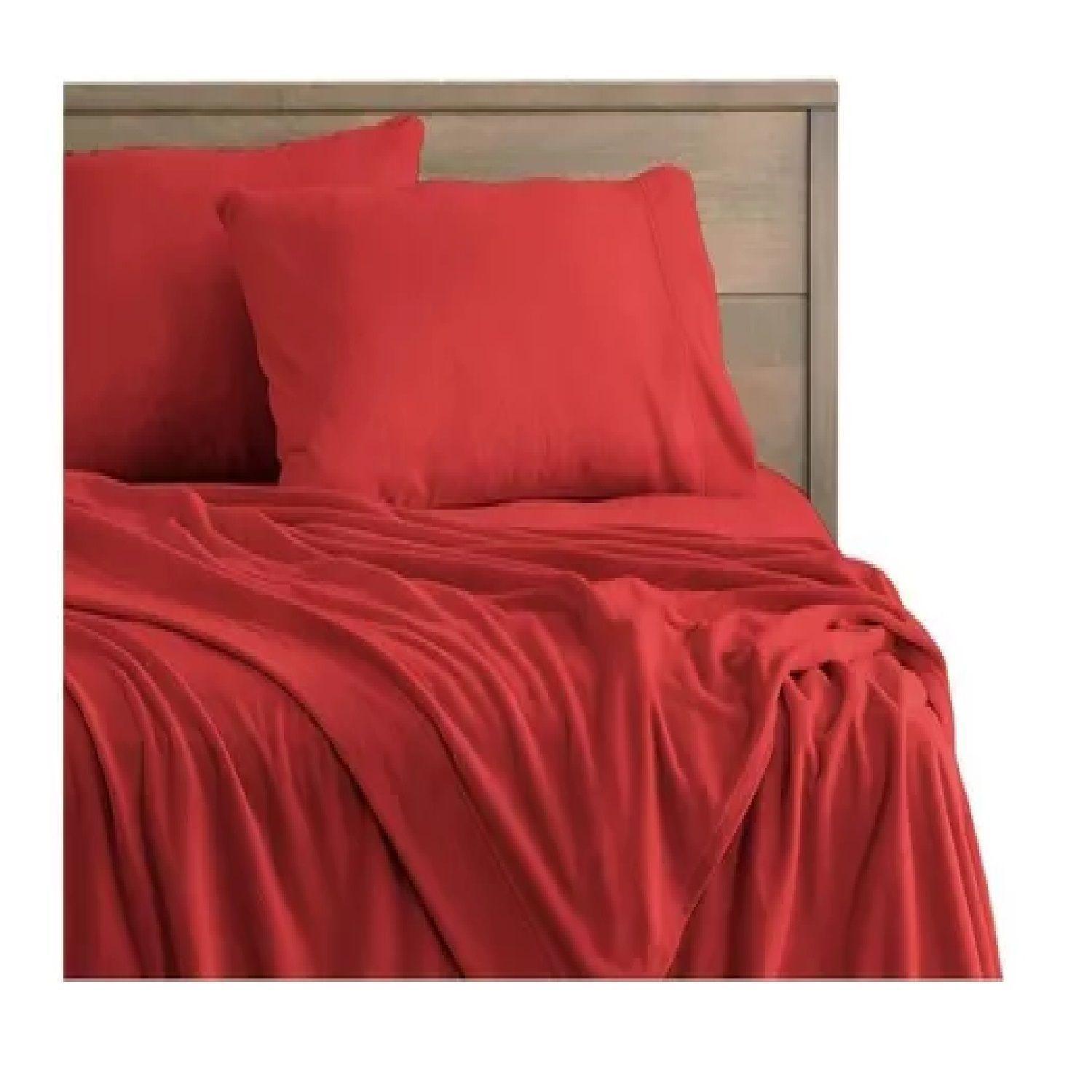 Sábanas De Polar 1,5 Plazas Sabana Polar Invierno Set 3 Pzas Burdeo-0