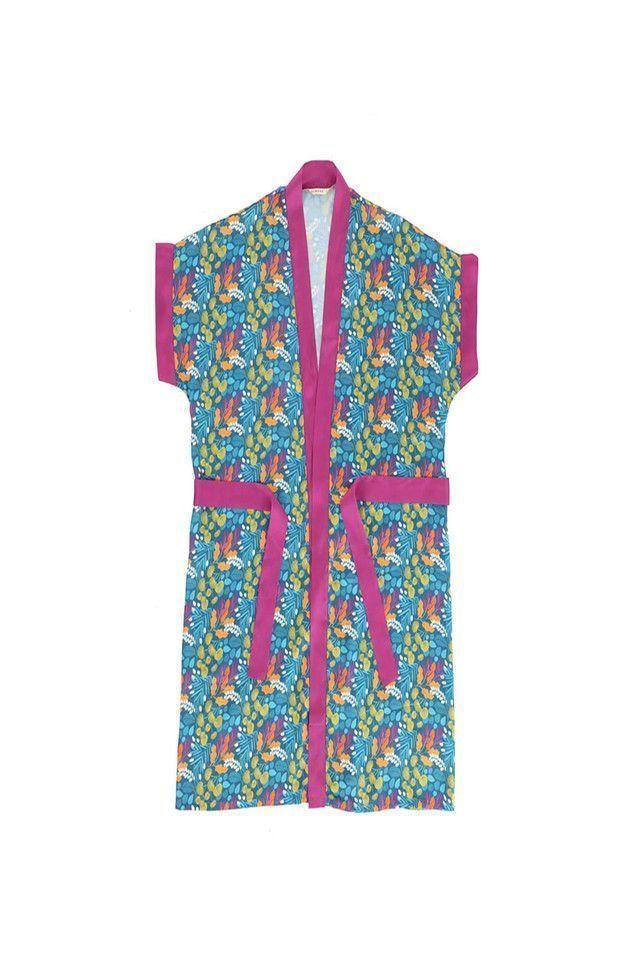 Pijama Bata Azul Garden L-0