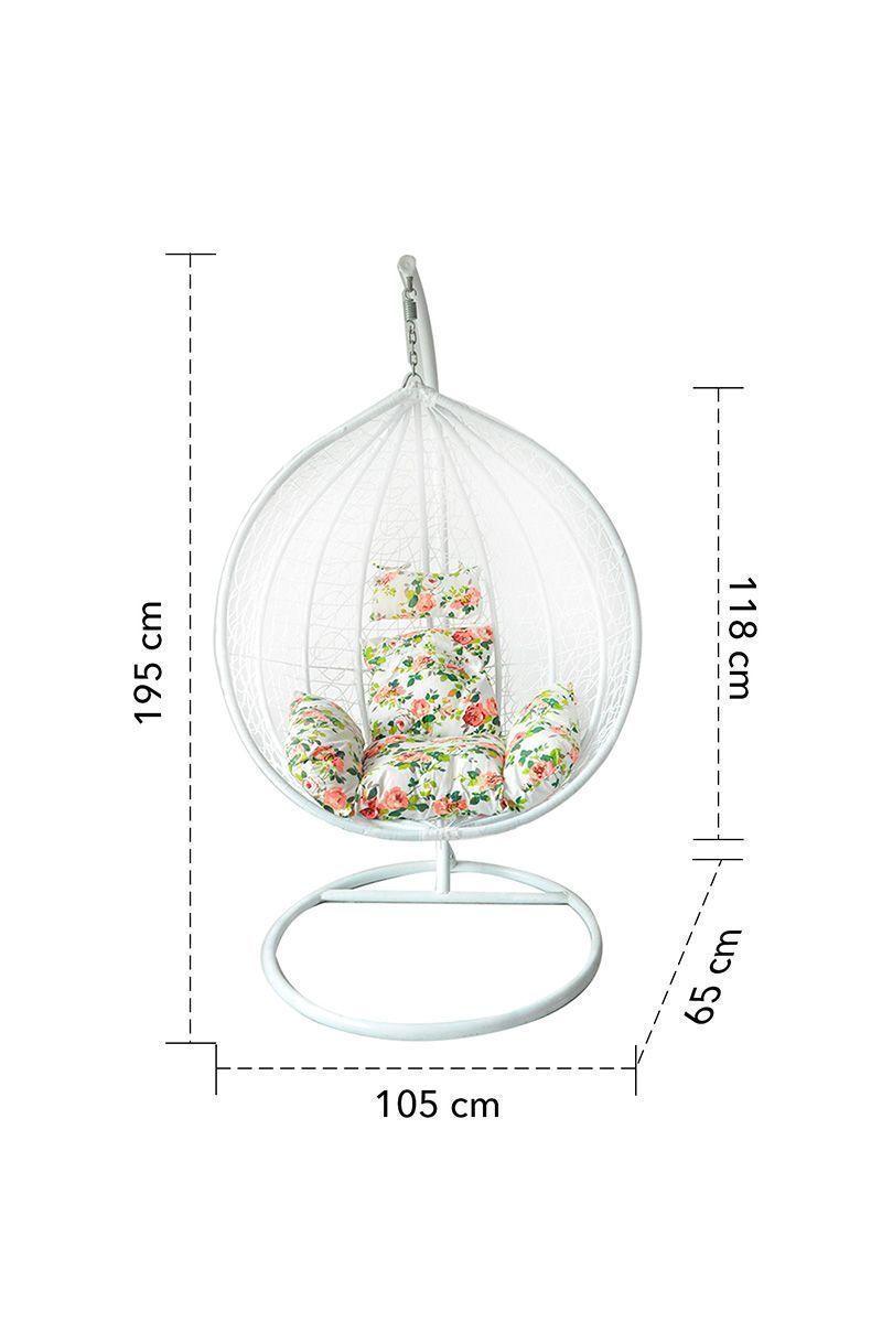 Silla Colgante de Ratán malla Novahus blanca-2