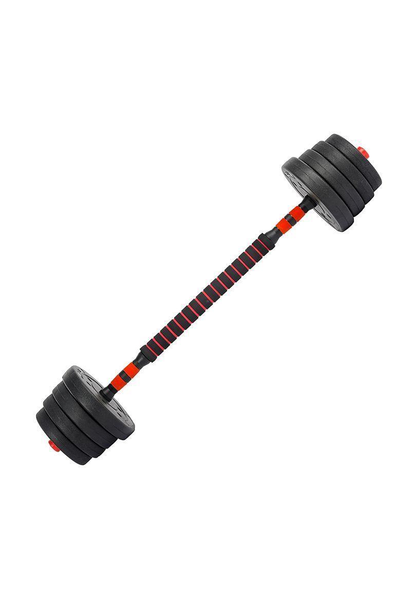 Set de Mancuernas y Barra 30 Kg 2 en 1 Negro-4