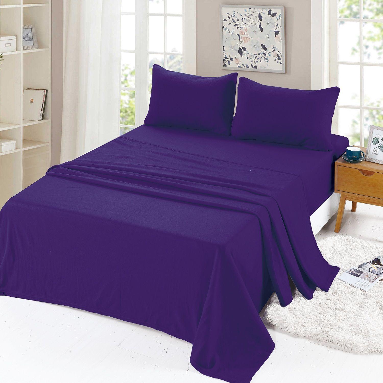 Juego de Sabana Polar Domsa 2.5 Plazas Color Morado-0