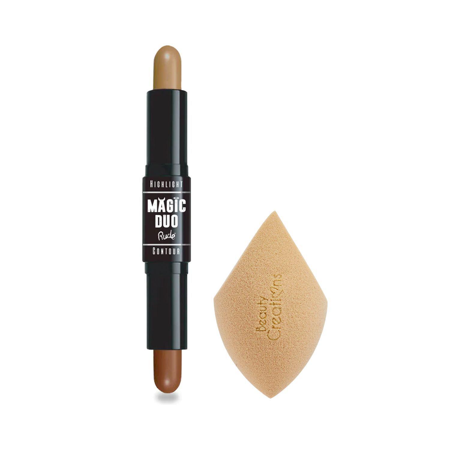 Set Esponja Con Iluminador y Contorno en Barra Dark Rude Cosmetics-0