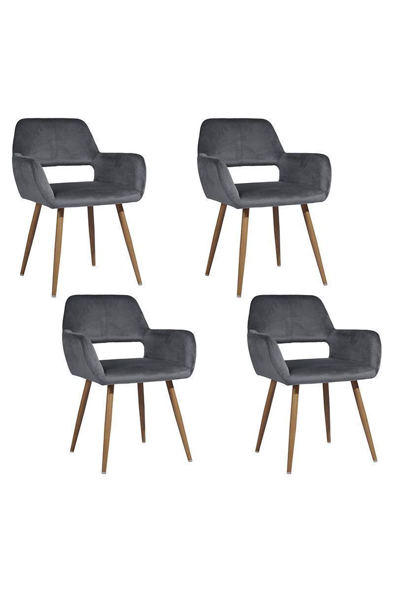 Pack 4 Silla Comedor Sitial Cromwell Terciopelo-0