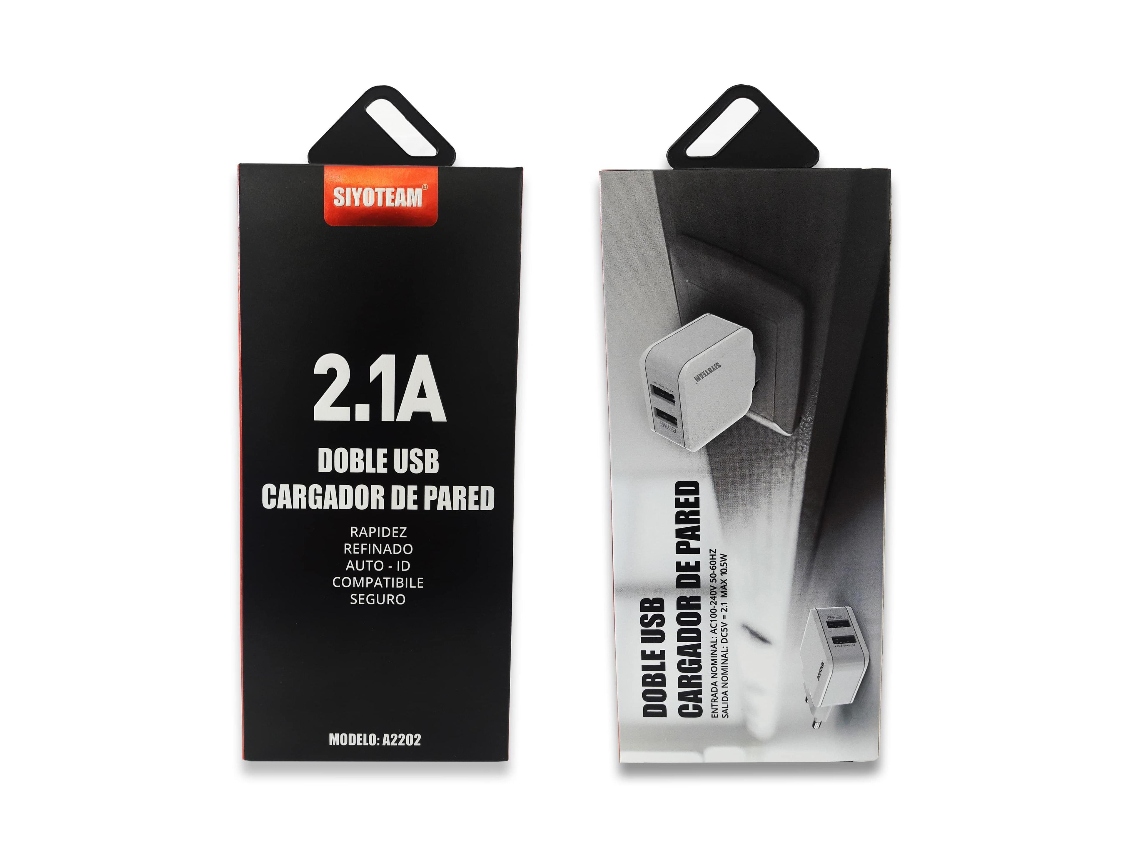 Cargador Dual USB 2.1A + Cable USB C A2202 SIYOTEAM-4