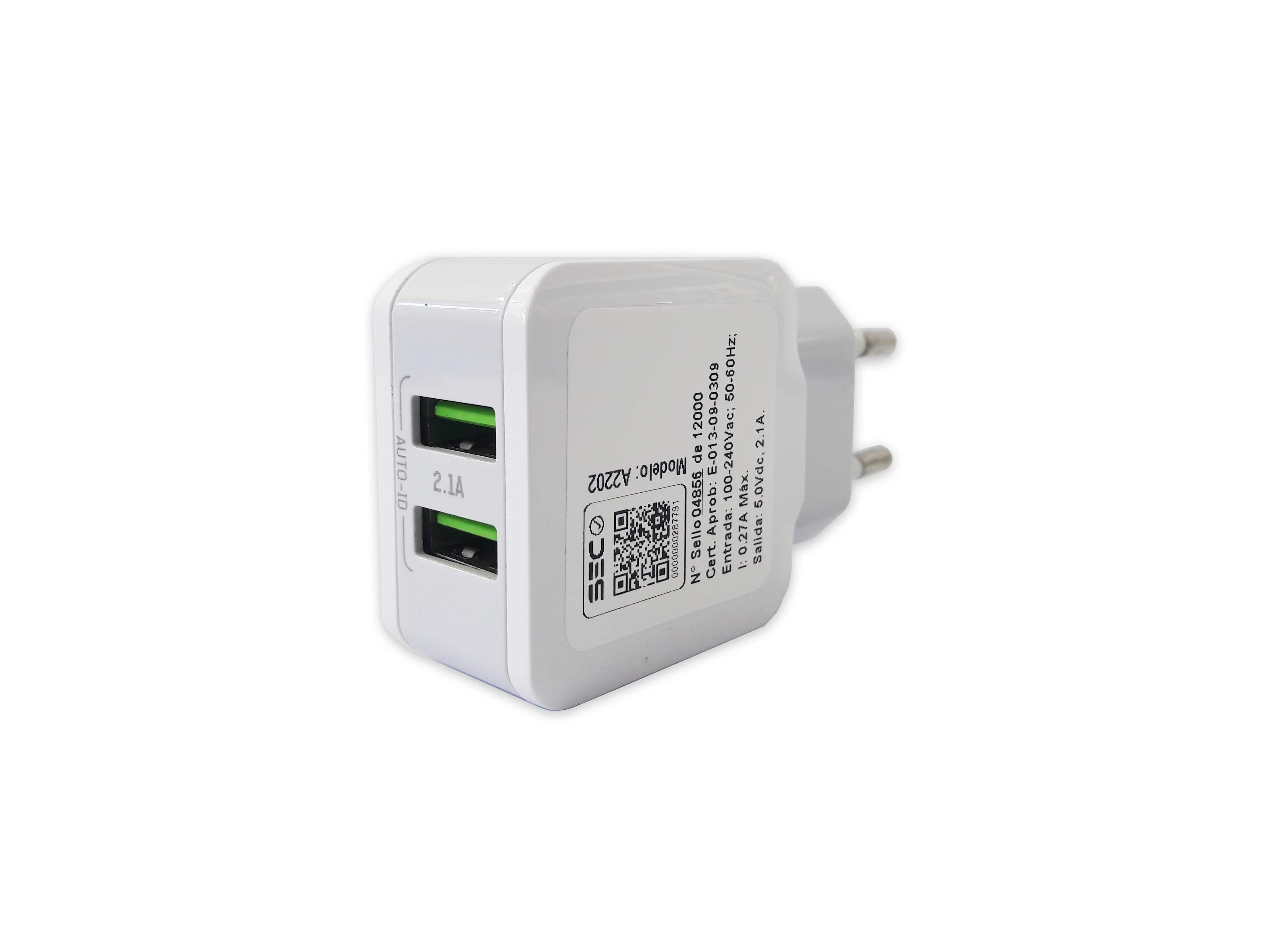 Cargador Dual USB 2.1A + Cable USB C A2202 SIYOTEAM-2