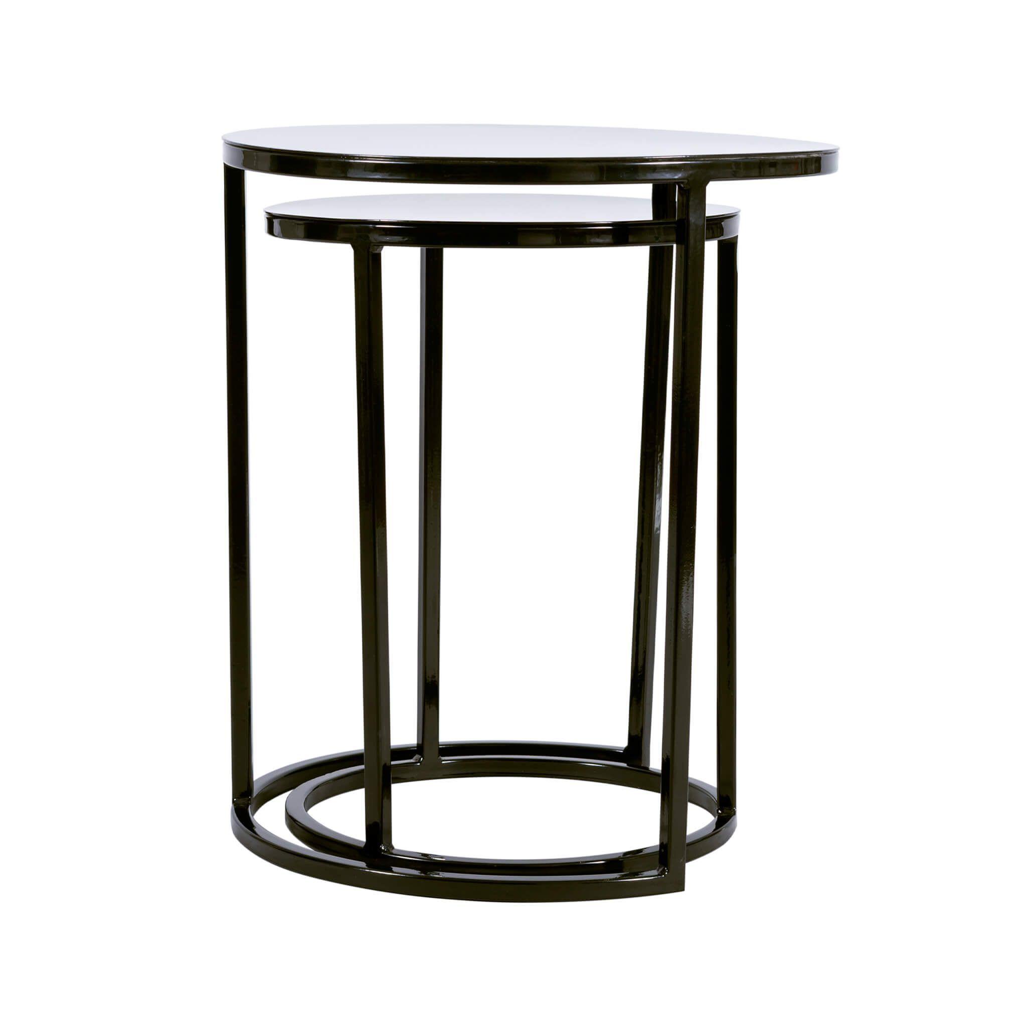 Mesa lateral nido circular | Metal Black-3