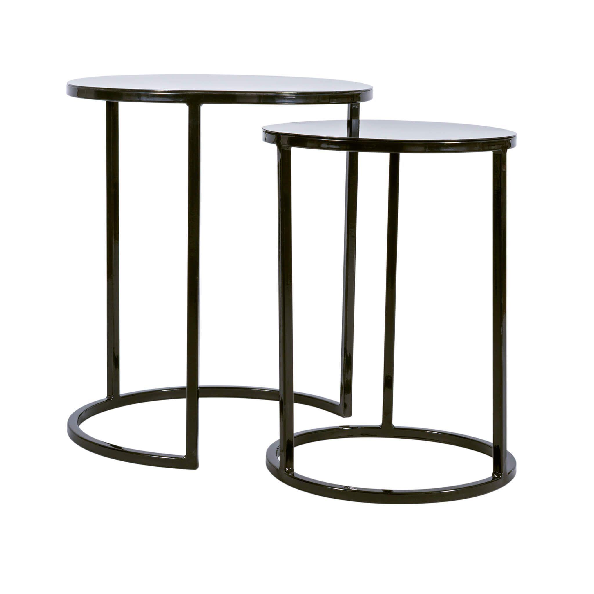Mesa lateral nido circular | Metal Black-2