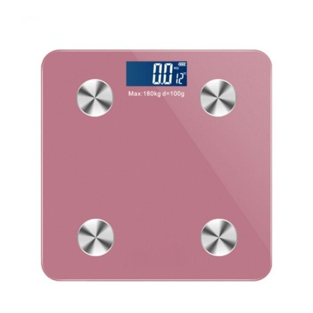 Pesa Digital Bluetooth Medidor IMC Rosada-0