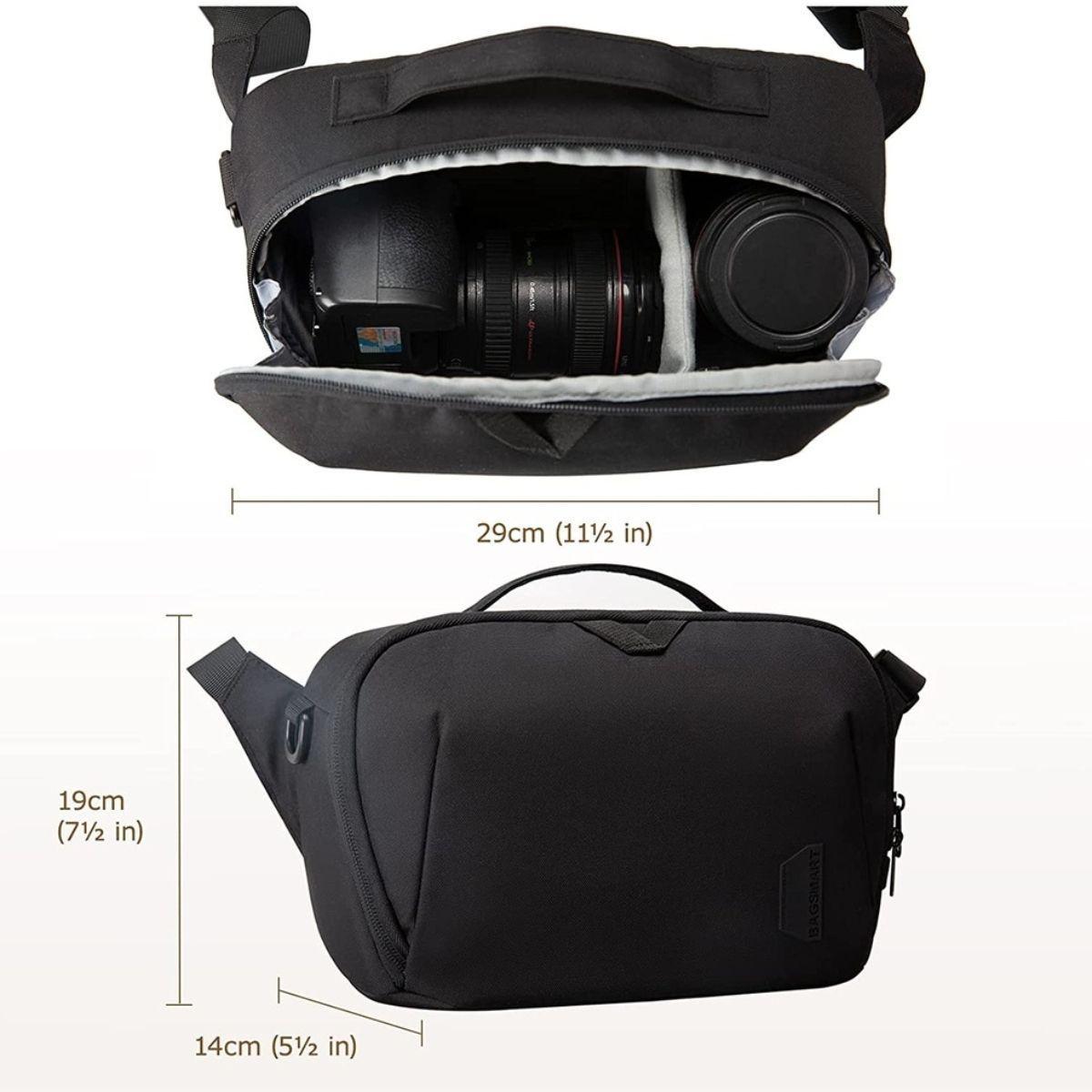 Bagsmart Bolso LANG crossbody para cámara - Negro-5