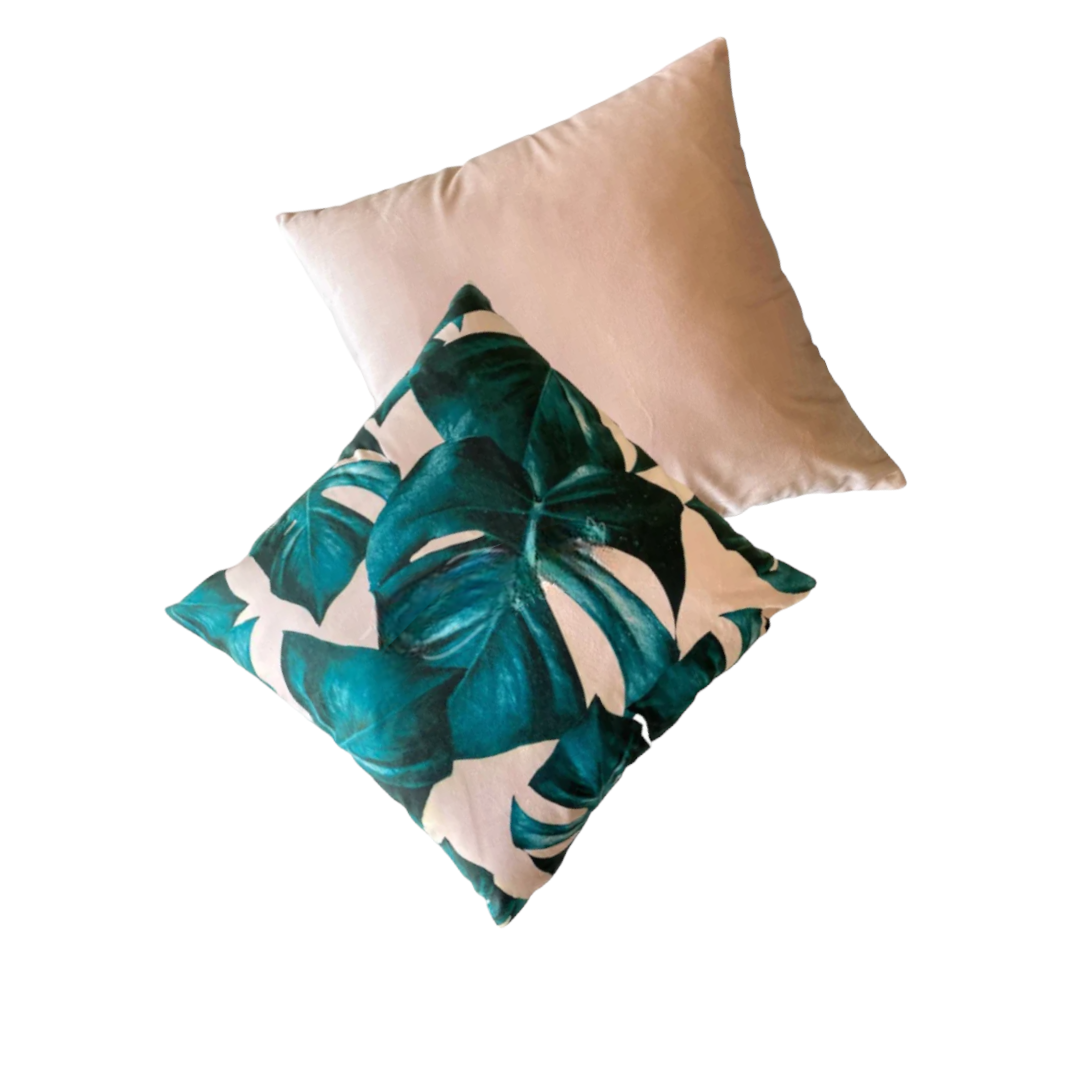 COMBO FUNDAS ROSADO HOJAS X2-1