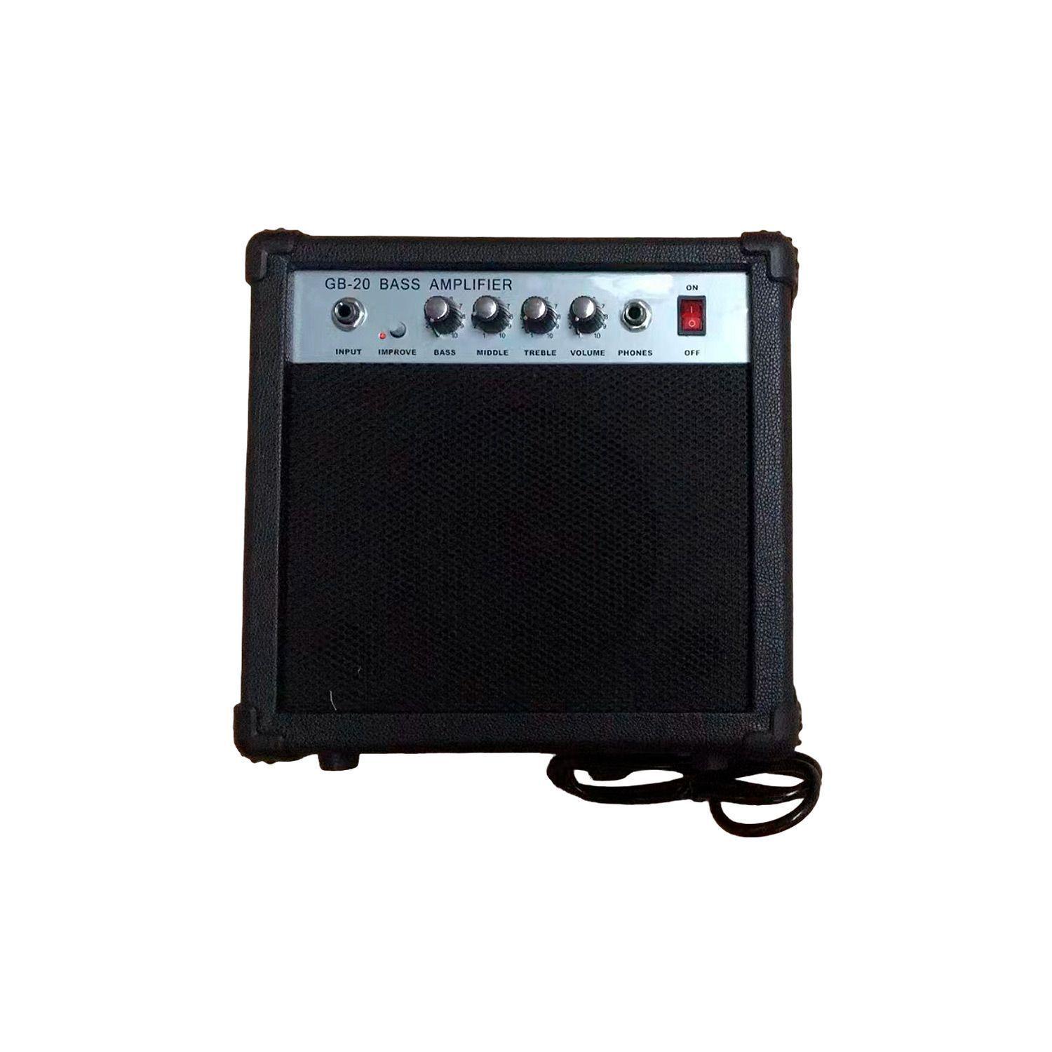 Pack bajo eléctrico negro con ampli 20 W y accesorios-2