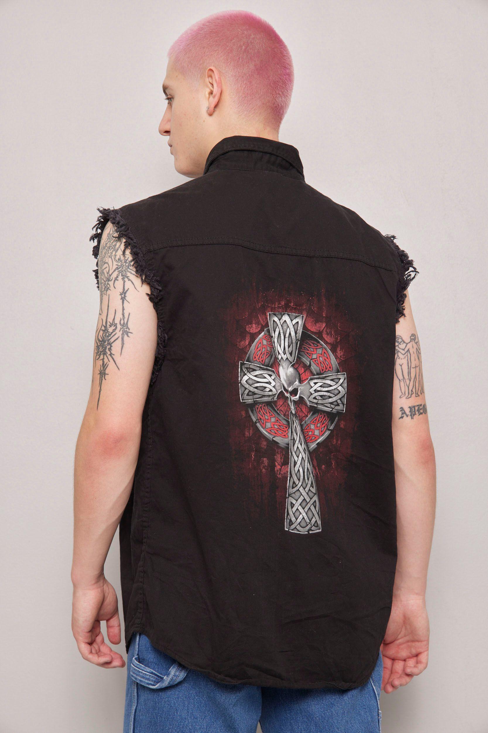 Camisa casual  negro hot leathers talla XL-2