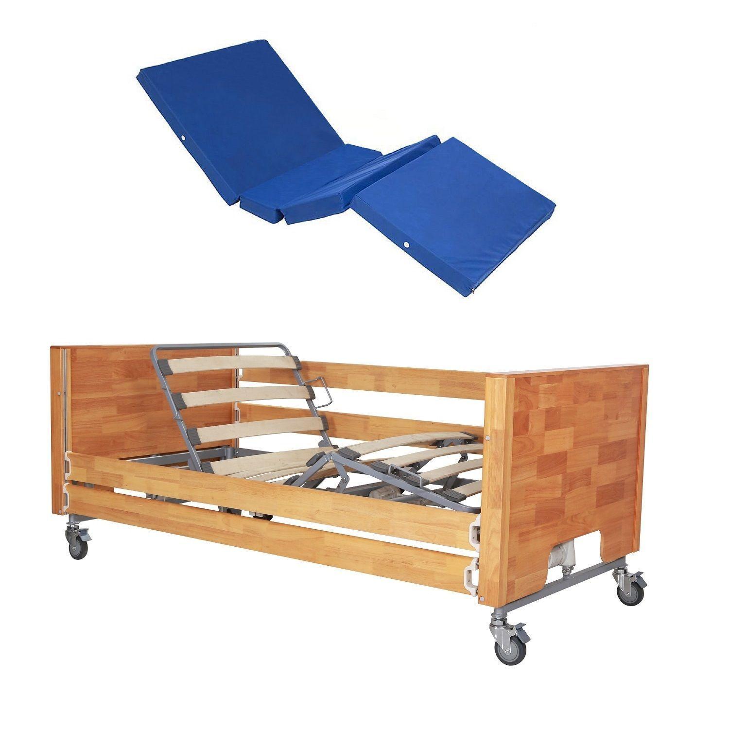 cama clínica eléctrica 5 pcs premium home+colchón-0