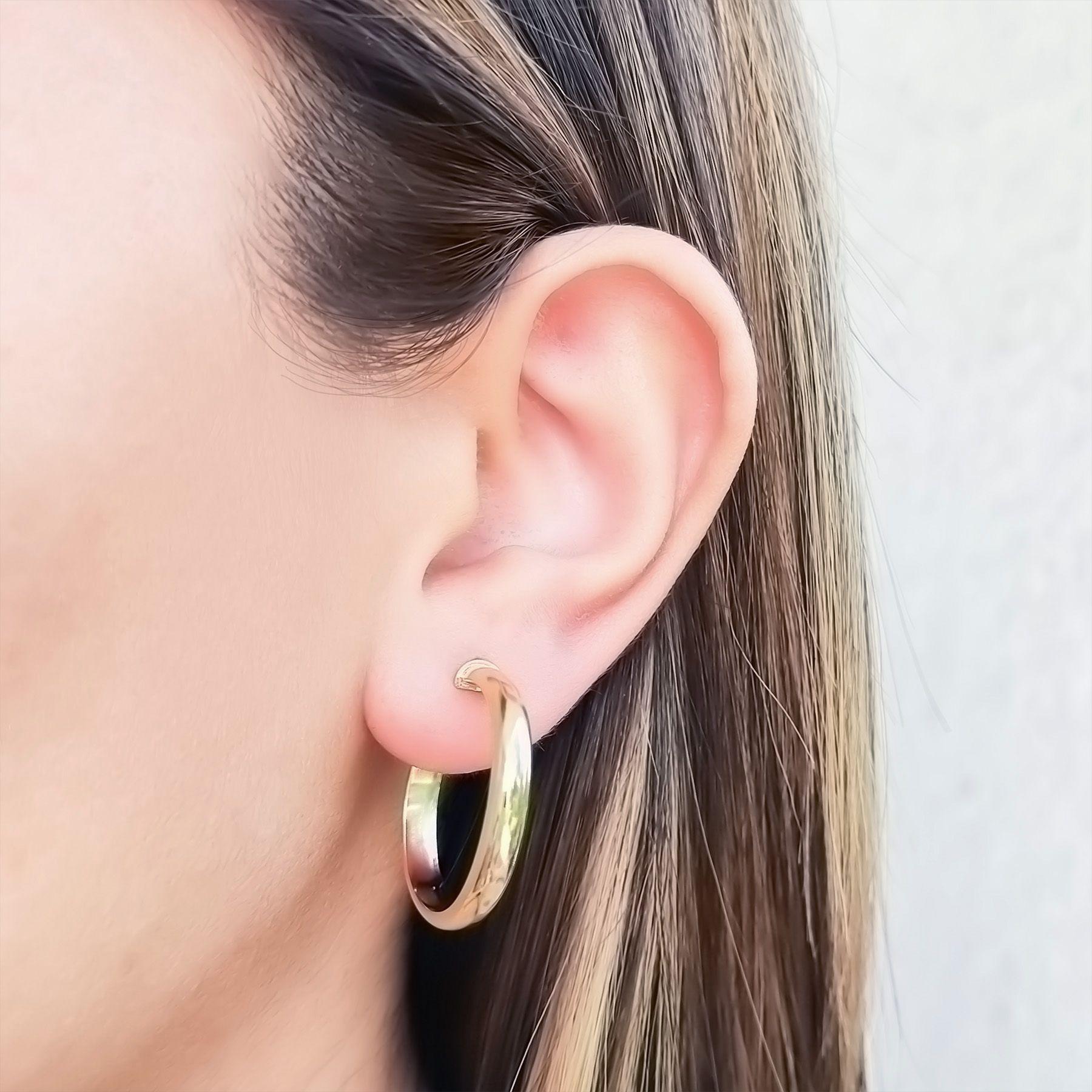 Aros Argolla Tubo 25mm Enchapado Oro 18K-3