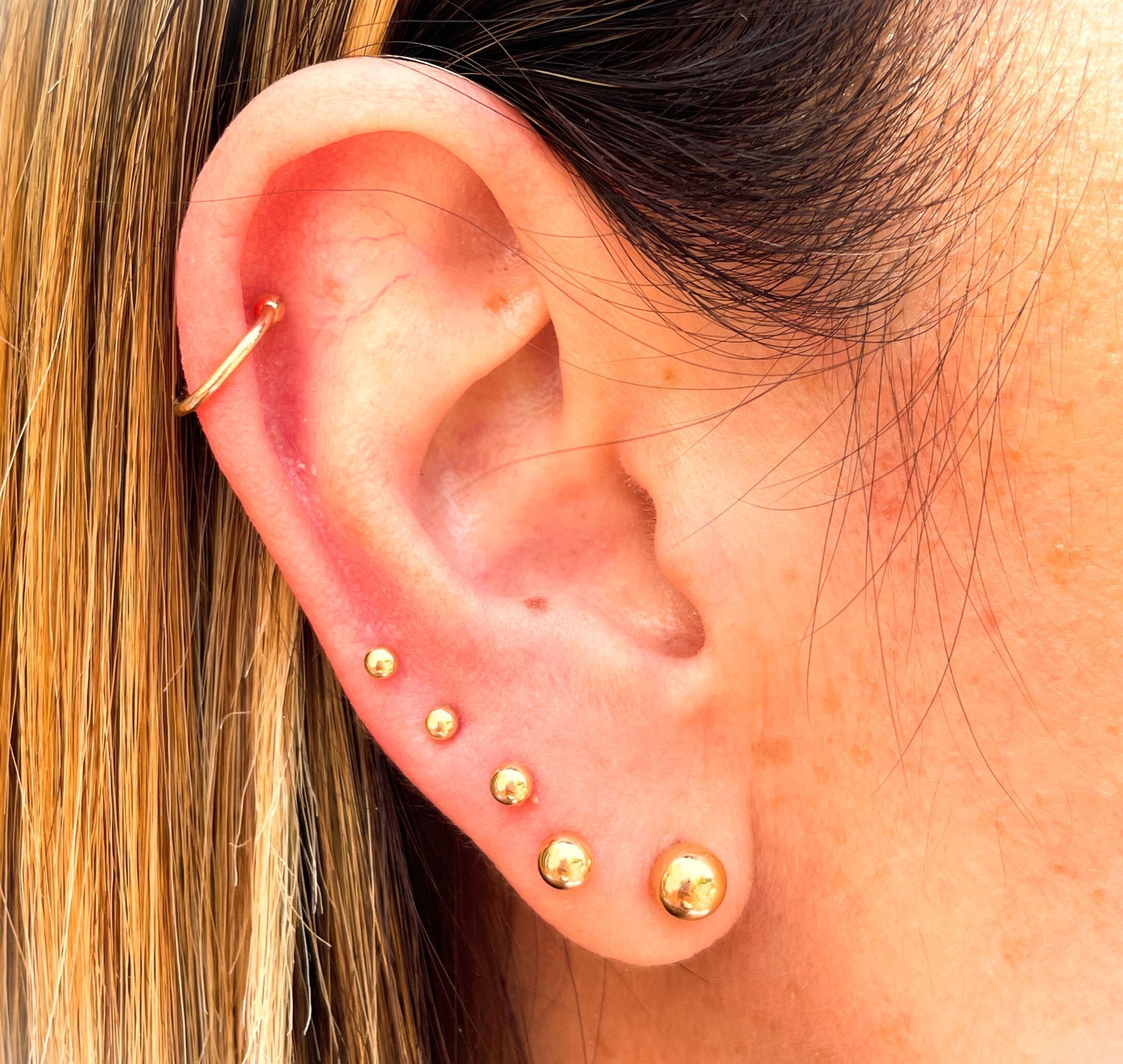 Aros Bolita 4mm Bañado en Oro Philippa Joyas-1