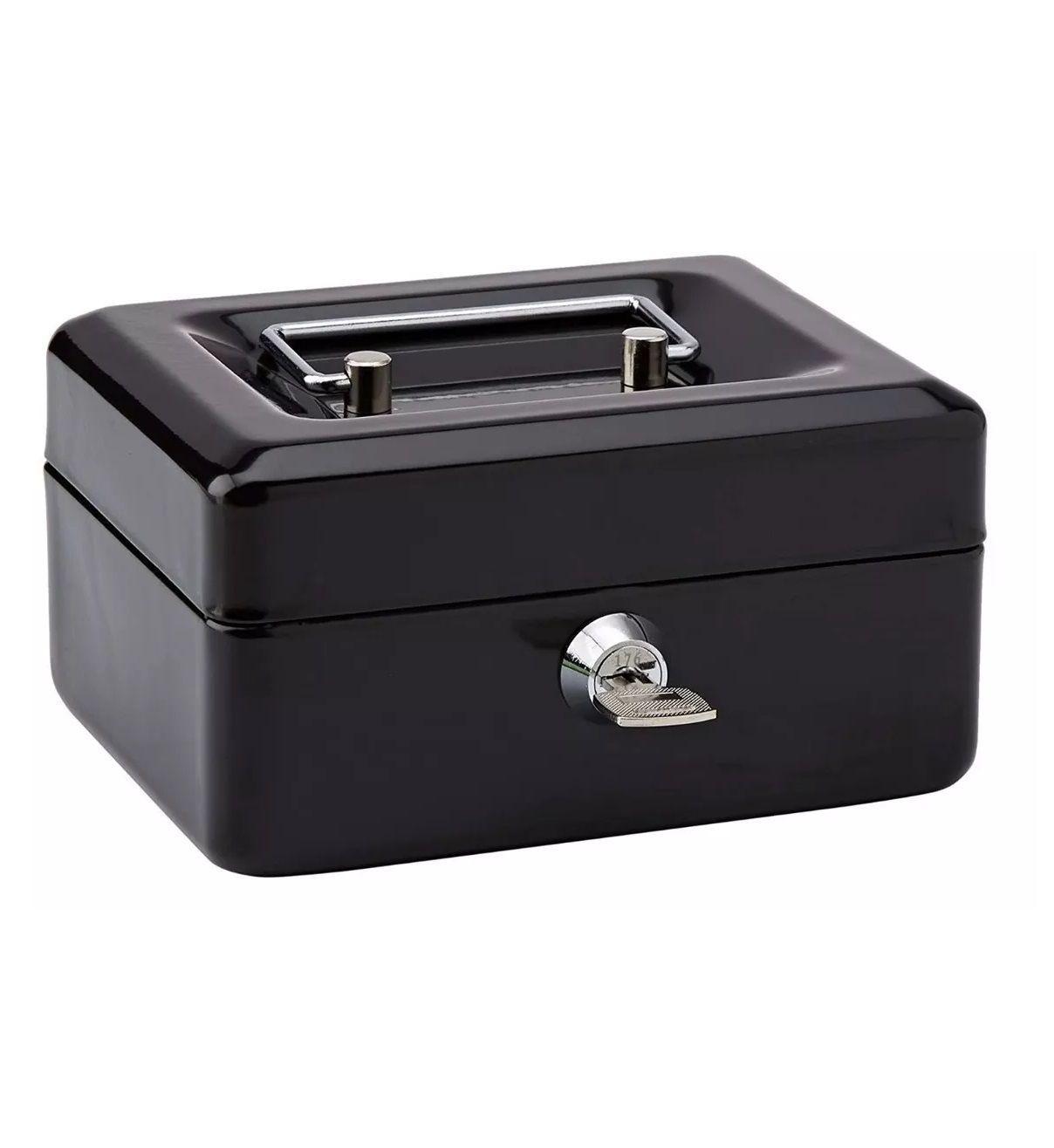 Caja Fuerte Metálica Con Llave Negro-0