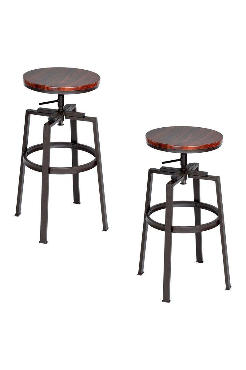 Pack 2 Piso de Bar Altura Regulable Nogal Café-0