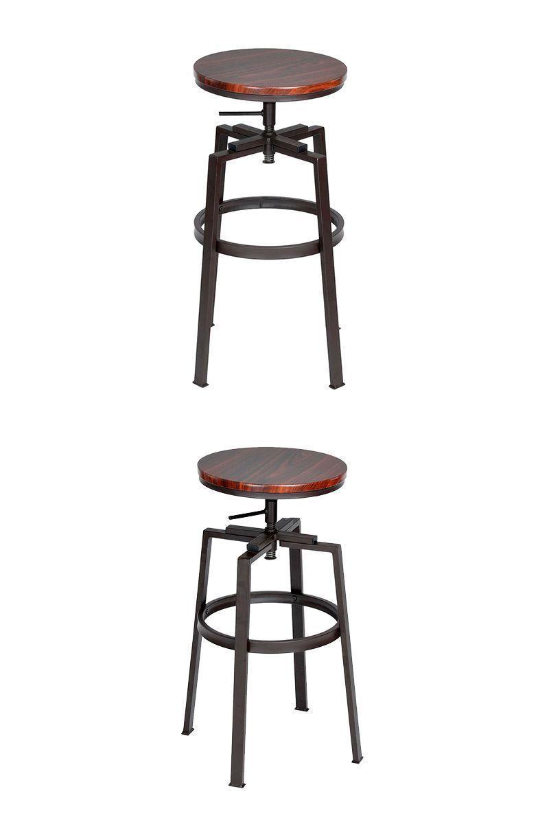 Pack 2 Piso de Bar Altura Regulable Nogal Café-3