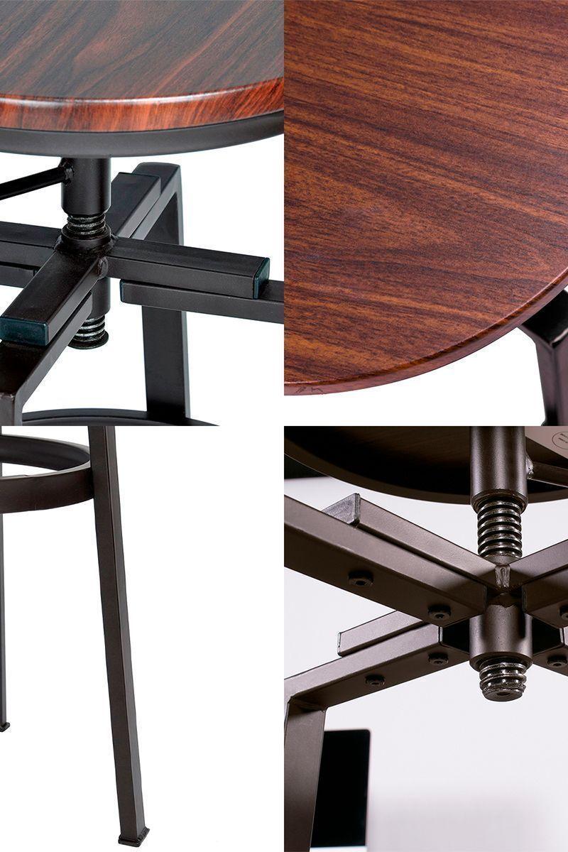 Pack 2 Piso de Bar Altura Regulable Nogal Café-4