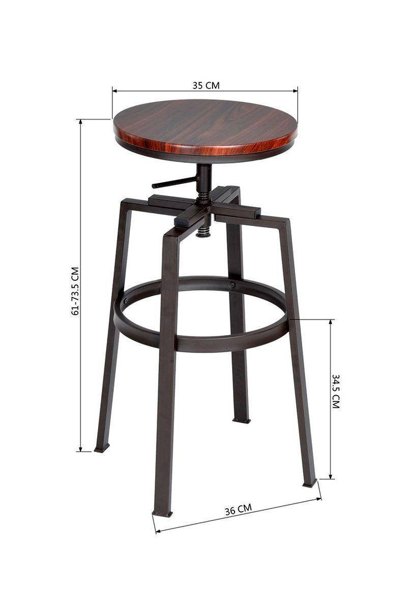 Pack 2 Piso de Bar Altura Regulable Nogal Café-2