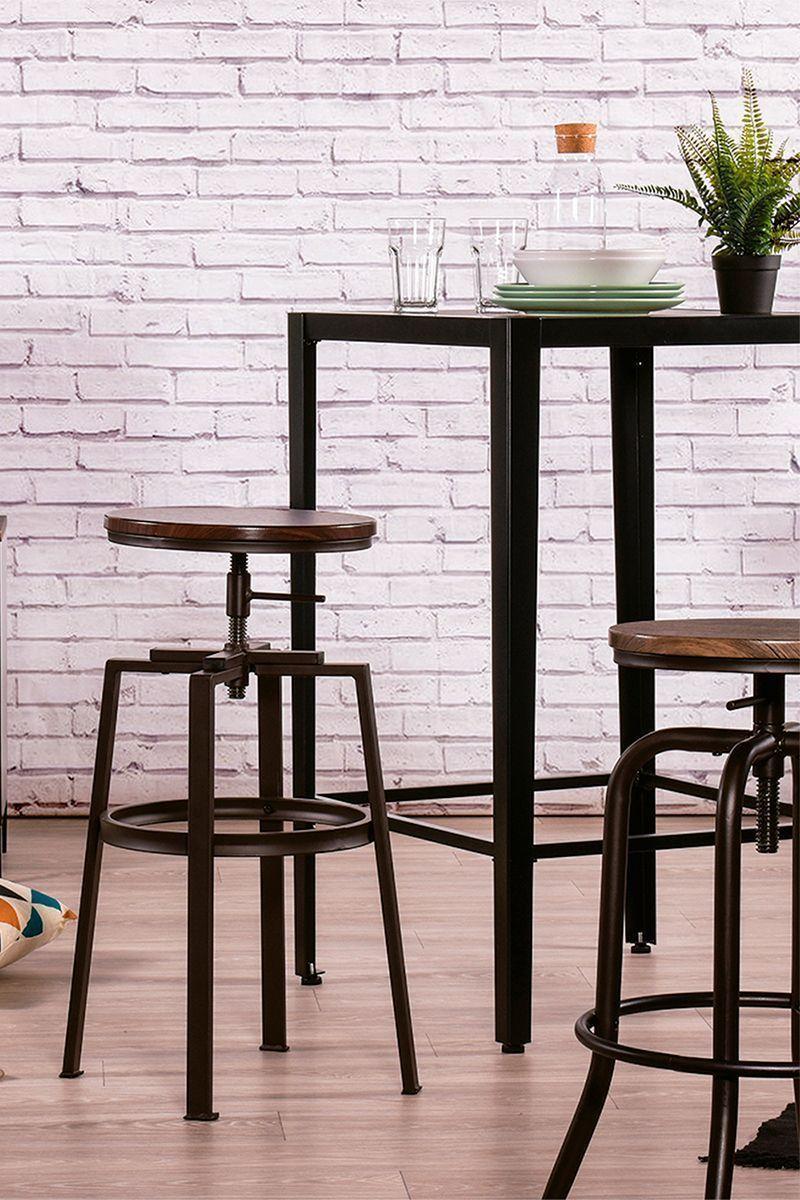 Pack 2 Piso de Bar Altura Regulable Nogal Café-1