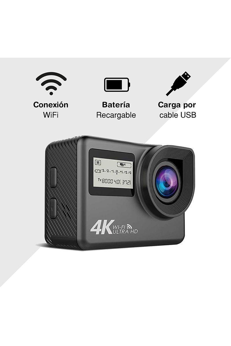 Cámara Deportiva 4K con WiFi y Touch AC-133 Negro-4