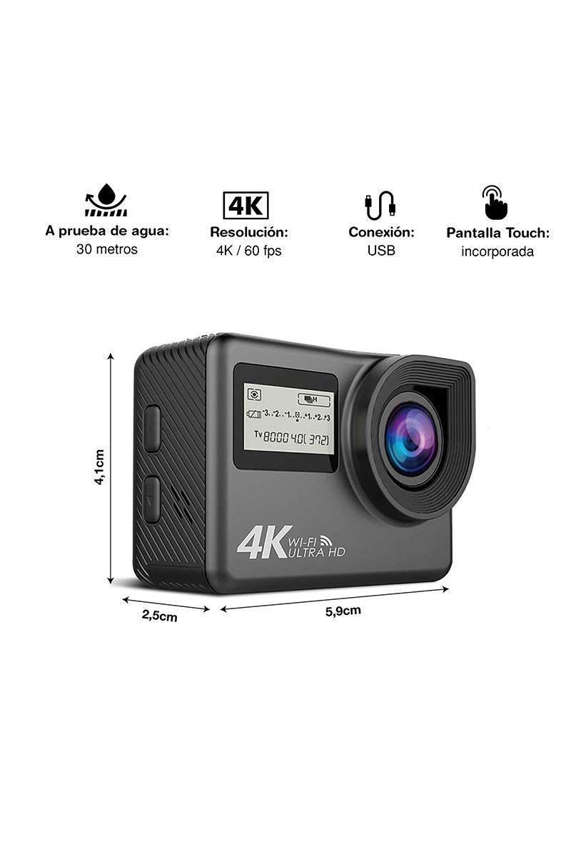 Cámara Deportiva 4K con WiFi y Touch AC-133 Negro-1