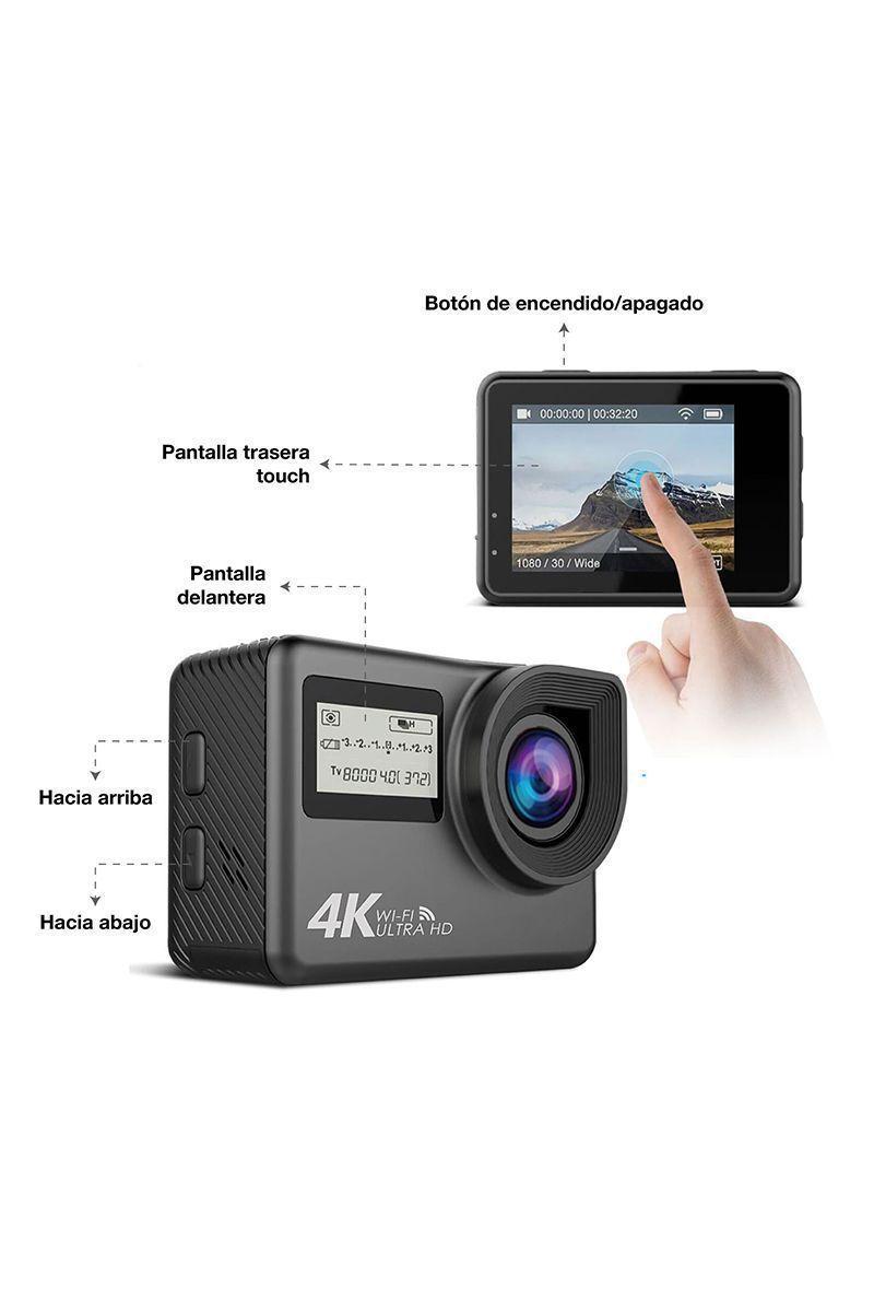 Cámara Deportiva 4K con WiFi y Touch AC-133 Negro-3