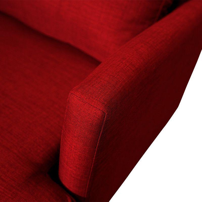 Sofá Aldara Chenille Tipo Lino Rojo 2C-2