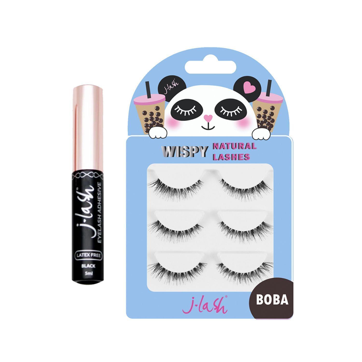 Set Pestañas "Boba" + Delineador Adhesivo de Pestañas Negro J-Lash-0