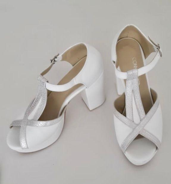 Chic Blanco con plateado -0