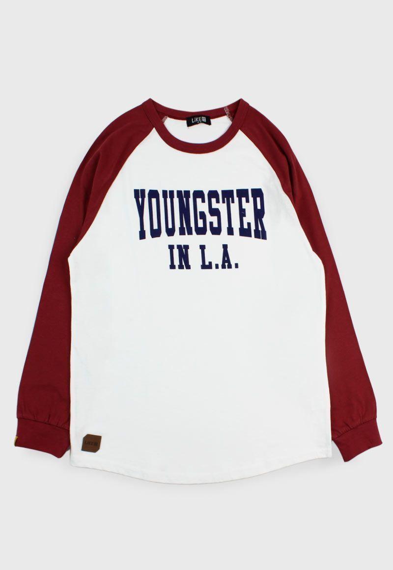 Polera teens niño m/ raglan varsity 500-0