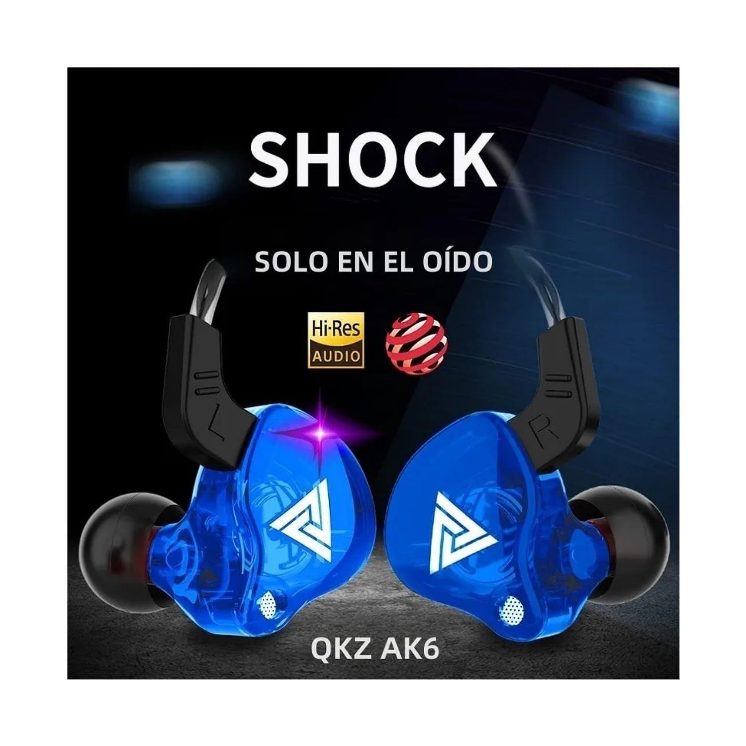 Audifonos  Deportivo Qkz Ak6 Con Cable Jack 3.5mm AZUL-3