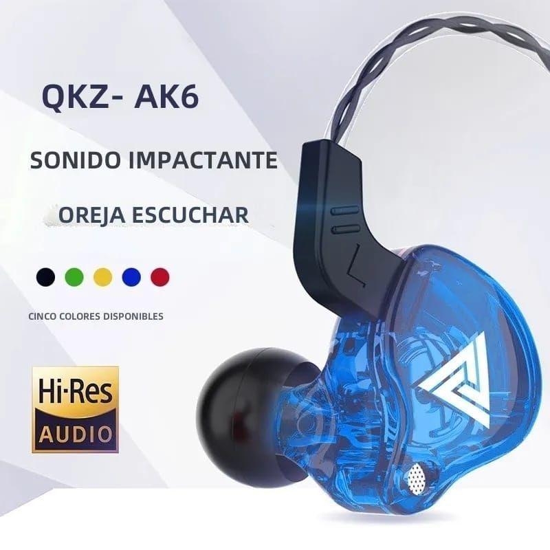Audifonos  Deportivo Qkz Ak6 Con Cable Jack 3.5mm AZUL-4