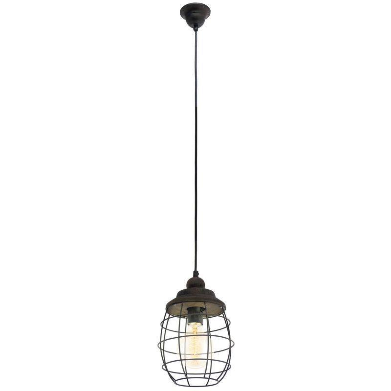 Lámpara Colgante Bampton acero Café E27 1X60W cod.49219-0