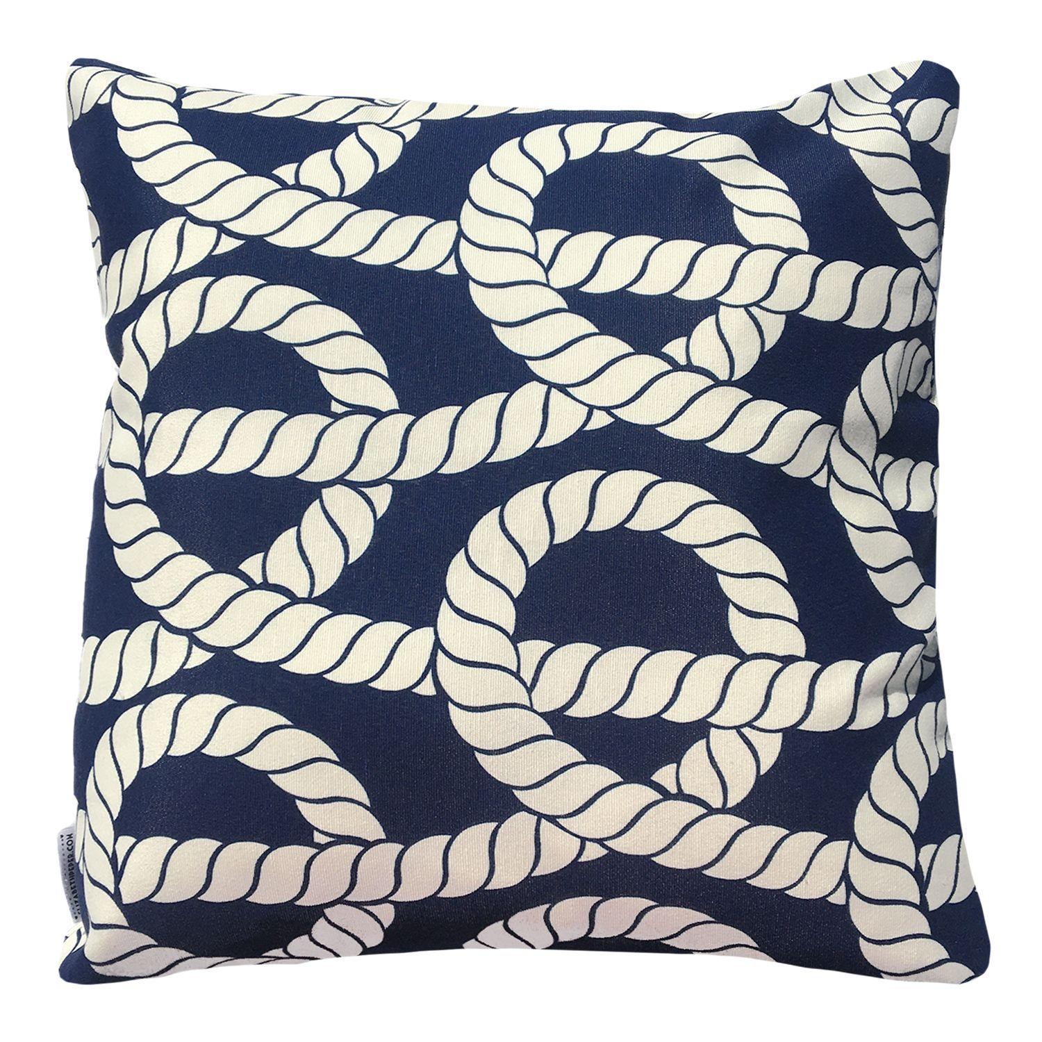 FUNDA COJIN DECORATIVO DISEÑO NUDO NAUTICO AZUL 45X45-0