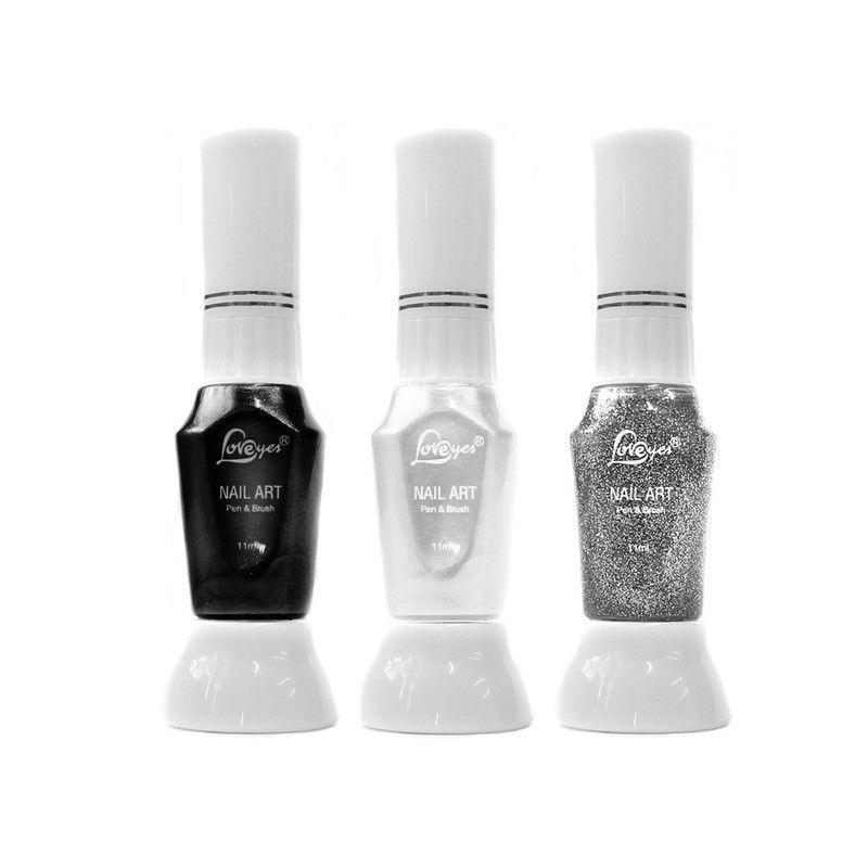 Kit decoraciones pinceles esmaltes y pedrería para uñas CVL-3