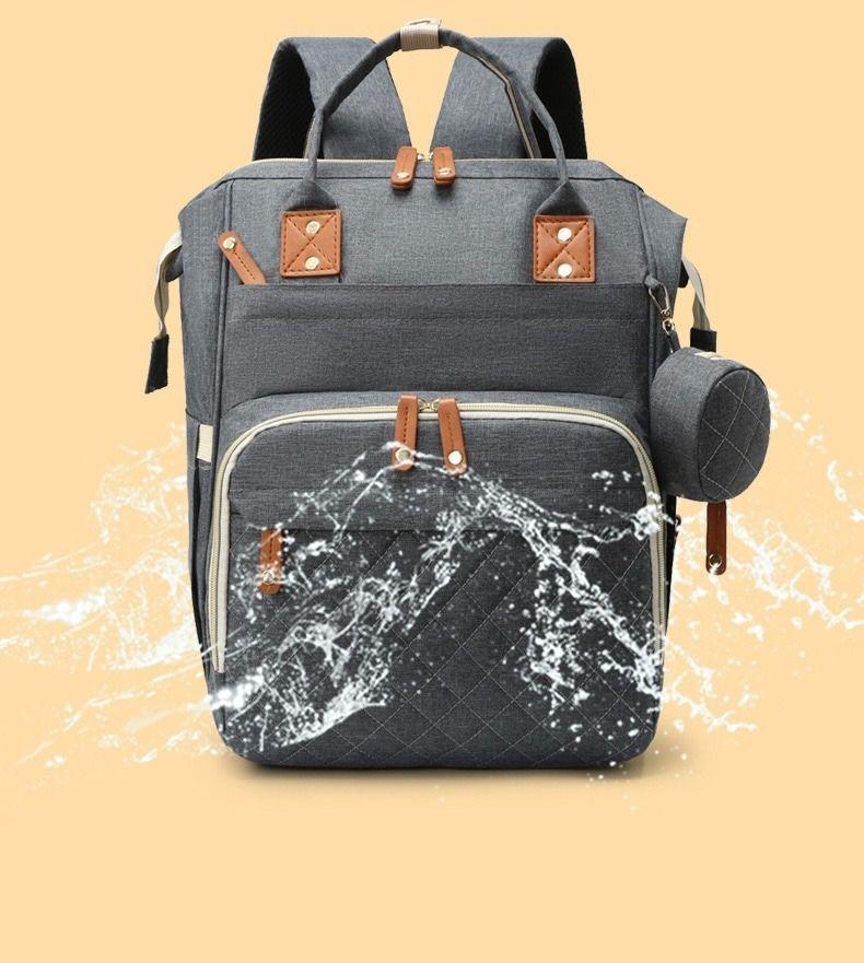 Mochila Maternal Pañalera Impermeable Negro-5
