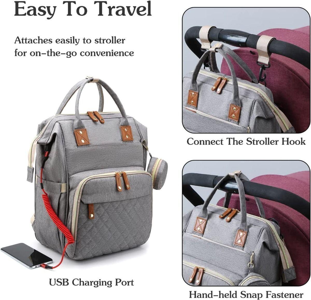 Mochila Maternal Pañalera Impermeable Negro-1