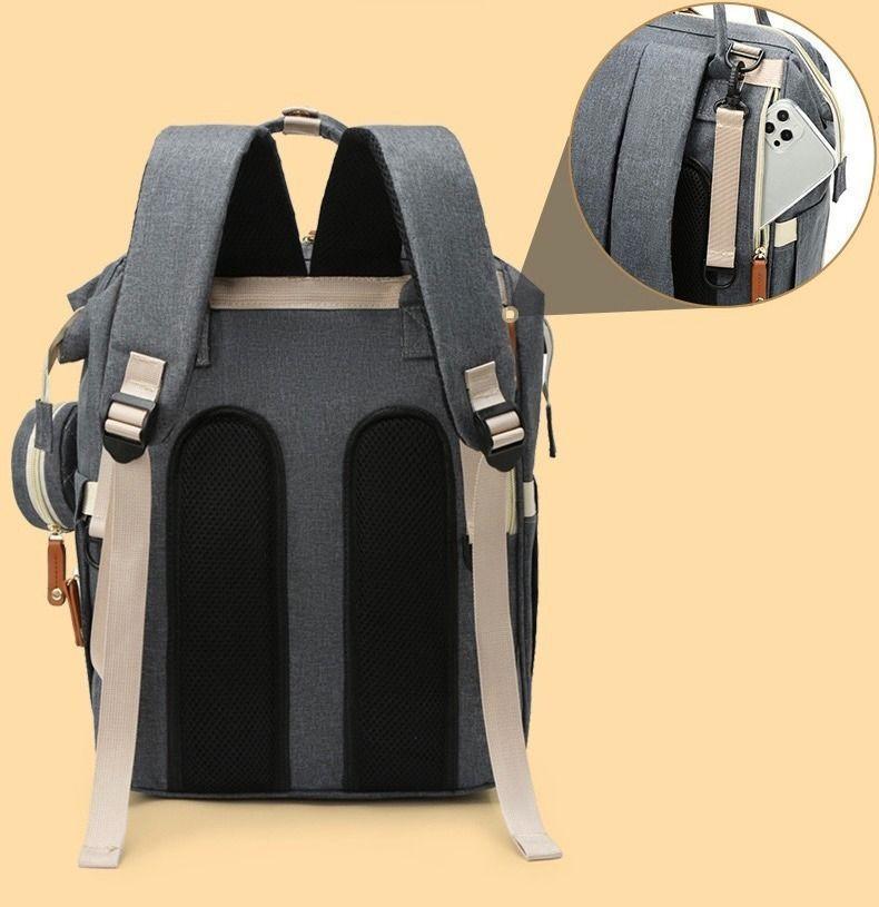 Mochila Maternal Pañalera Impermeable Negro-2