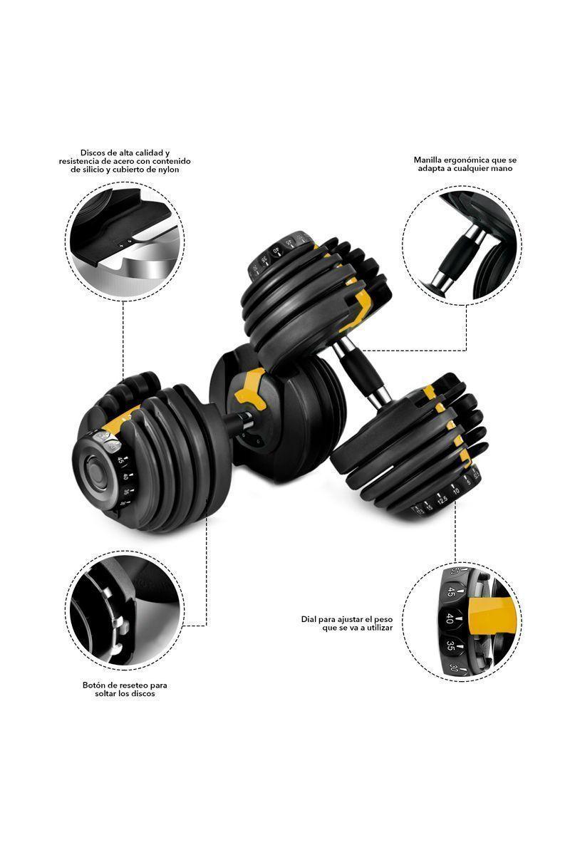 Mancuerna Ajustable Automática 24 Kg Negro-3