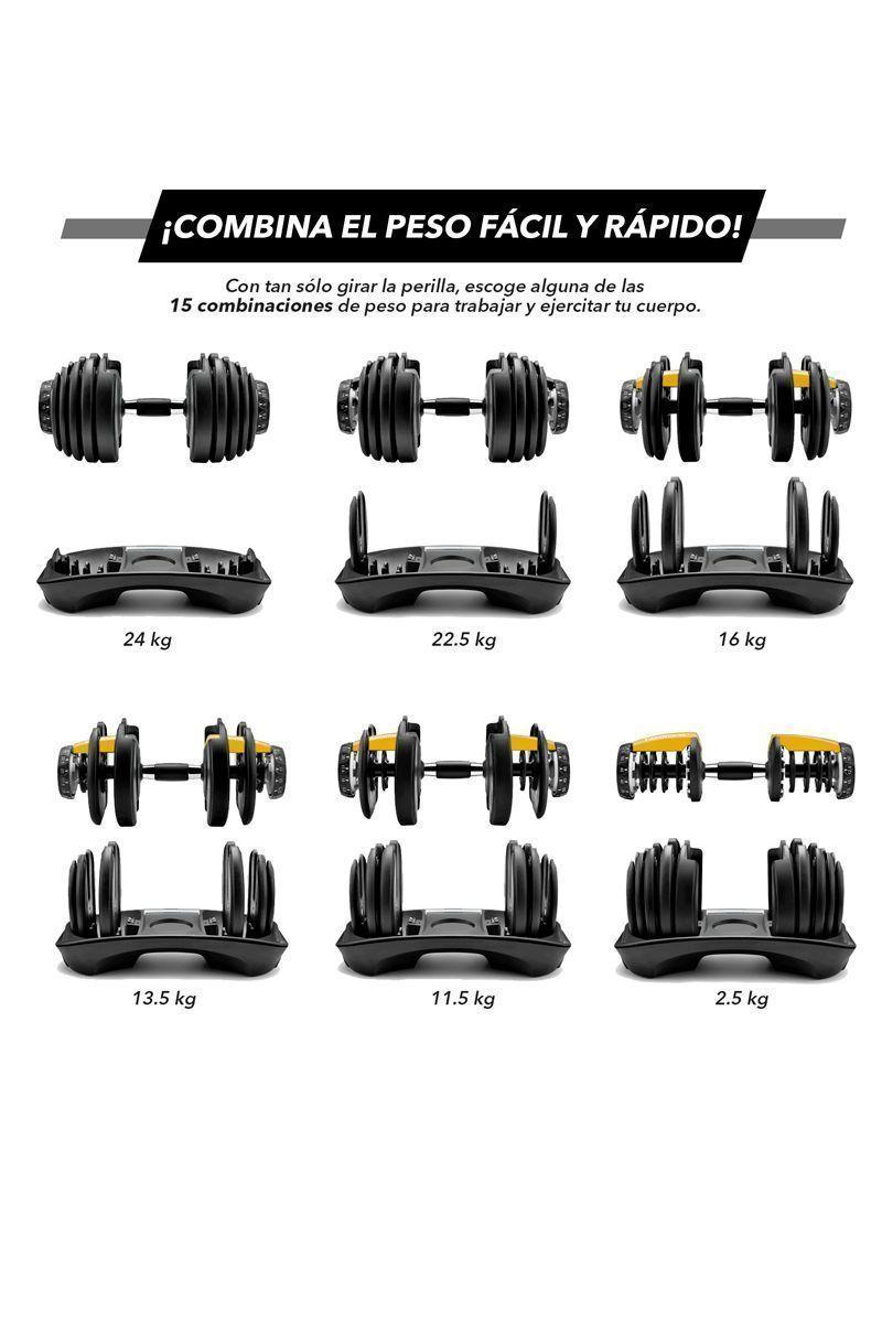 Mancuerna Ajustable Automática 24 Kg Negro-5