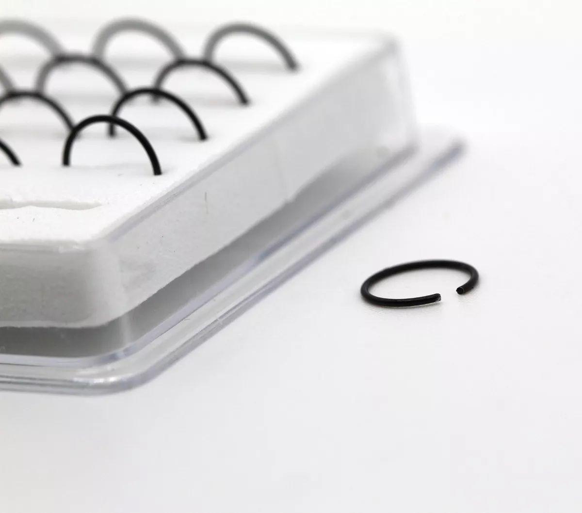 Argolla Nariz Piercing 20 Unidades 8mm Abiertas Color Negro-1